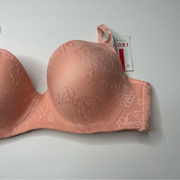New Izod peach lace Bra 38C Molded Cups and Adjustable Straps - Picture 3 of 7